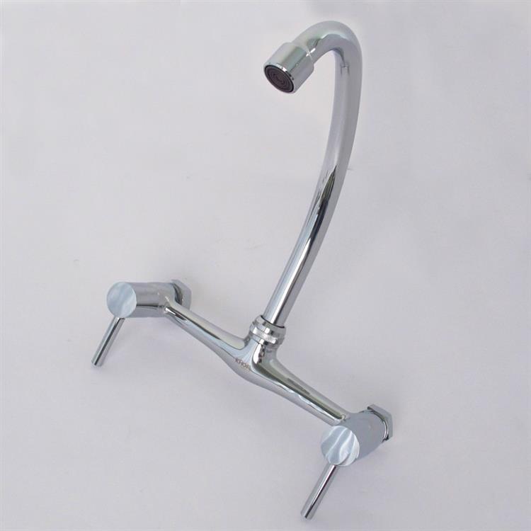 double handle wall kitchen faucet