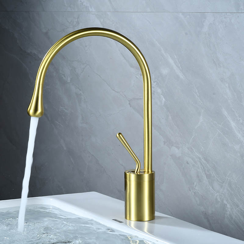 cold & hot water mixer heightened gold basin water taps