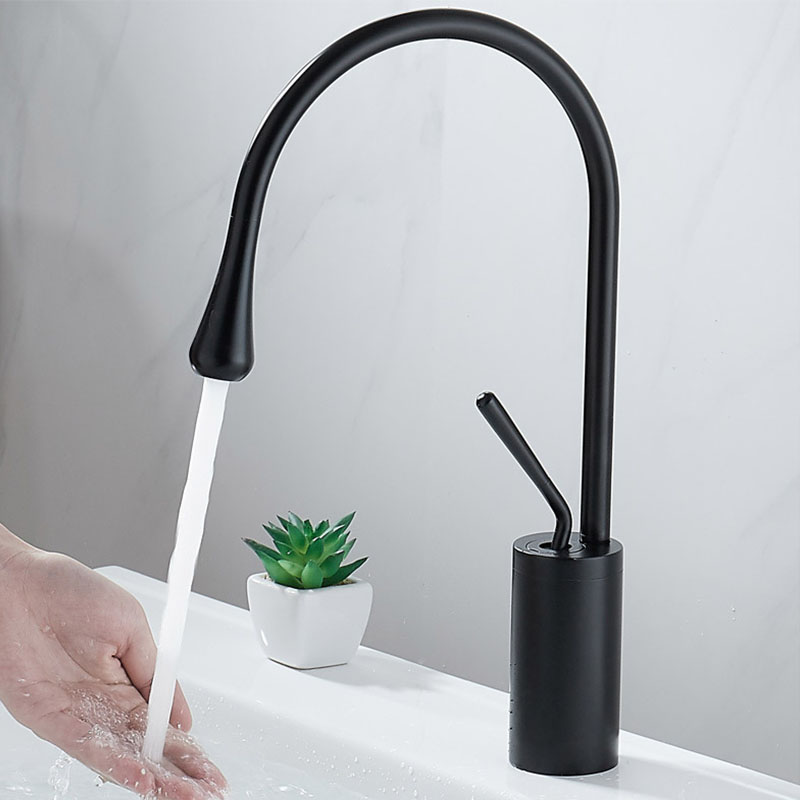 single handle golden taller basin water taps