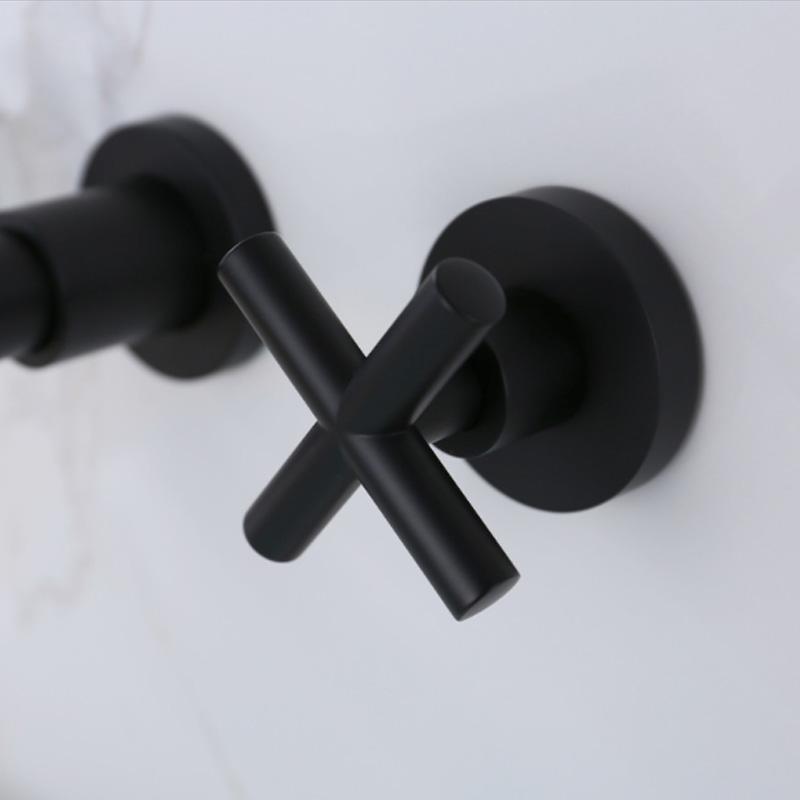 wall mount hot cold black concealed basin mixer