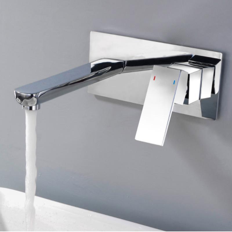 in-wall chrome concealed basin mixer