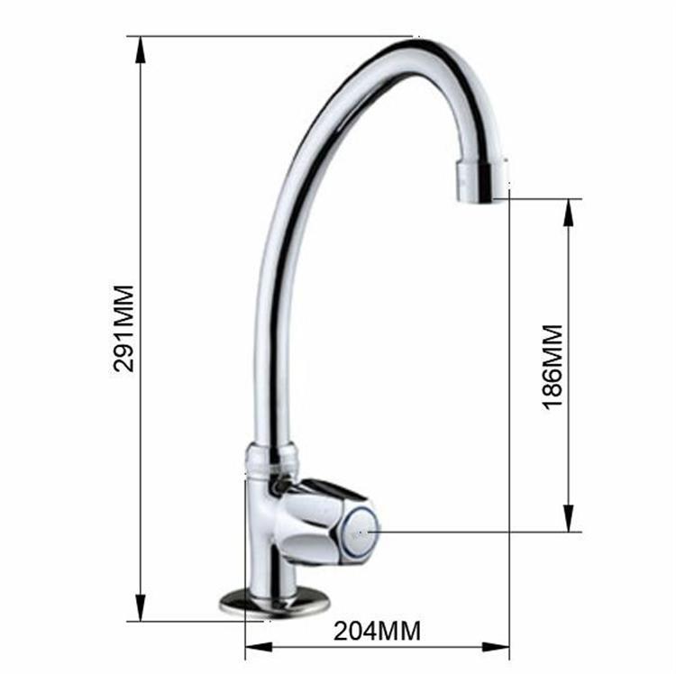 Deck mounted cold water kitchen faucet