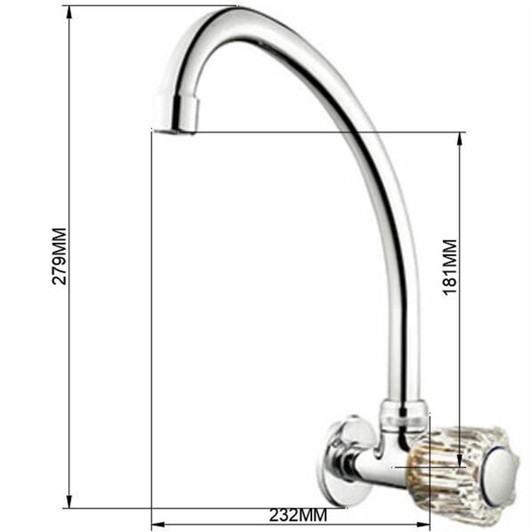 Wall mount cold water kitchen faucet