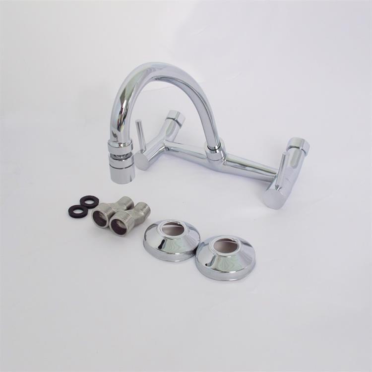 wall mounted dual handle kitchen water tap faucet
