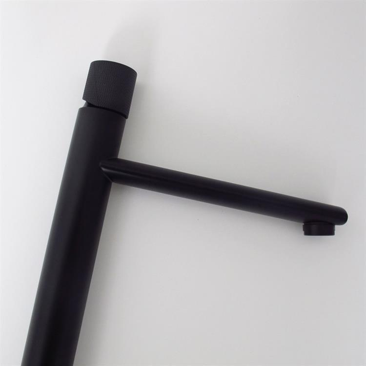 Black single handle tall basin water taps