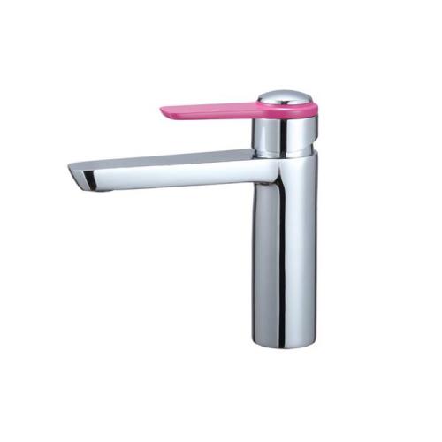pink color chrome basin faucet water mixer