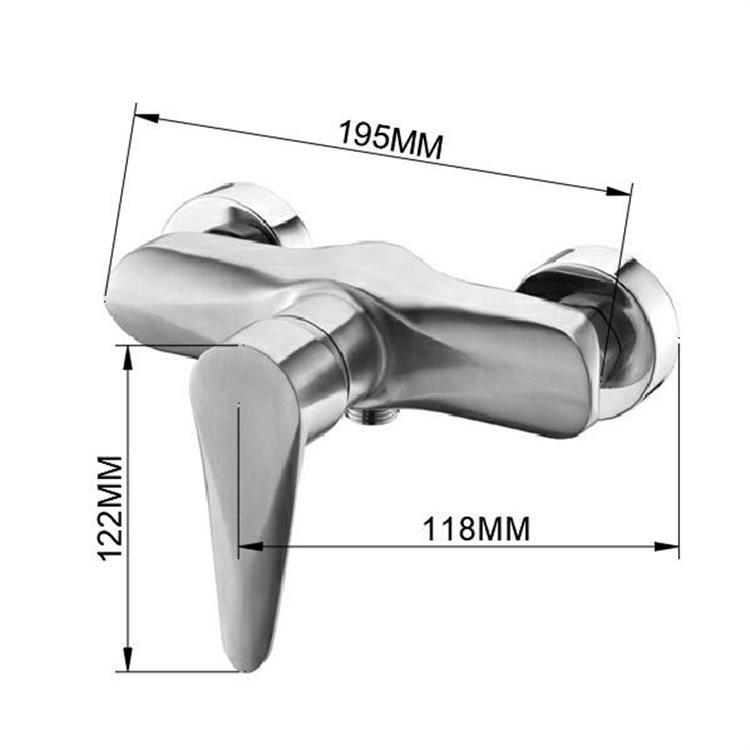 Wall mount 304SUS stainless steel shower faucet