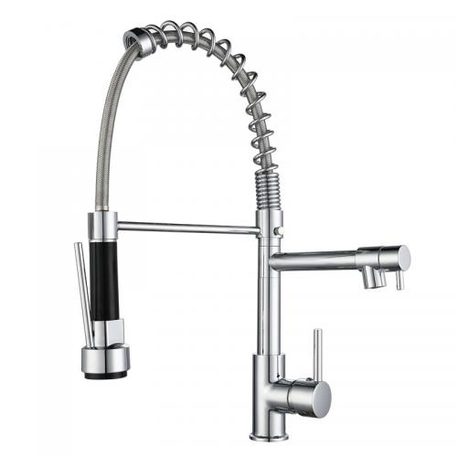 brass spring kitchen faucet